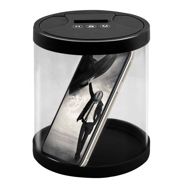 AJF Timer Lock Safe Plastic Container with CE ROHS Certification 145x165mm Black/Blue/White Transparent Options