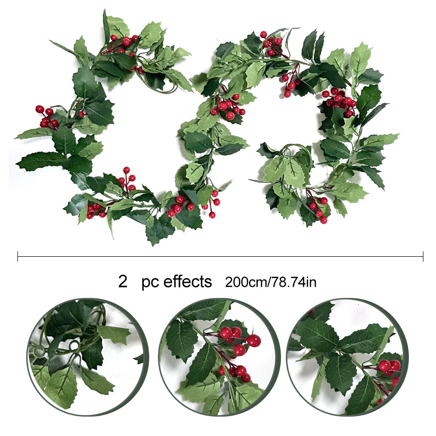 Green leaves and red fruits vines