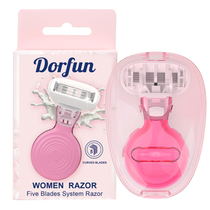Nuovo Mini <span class=keywords><strong>Rasoio</strong></span> Femminile a 5 Lame <span class=keywords><strong>con</strong></span> Custodia da Viaggio, Strumento per Depilazione Viso e Corpo - Product Image 1