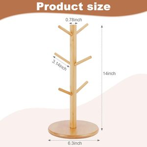Soporte Ecológico para Tazas con 6 Ganchos Decorativos Antideslizantes, Tipo de Inserción con Tornillos, para Uso Doméstico - Product Image 6