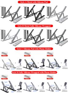 Support pliable en métal avec logo personnalisé pour ordinateur portable, article cadeau avec logo, support réglable pour livre <span class=keywords><strong>Mac</strong></span>, support pour ordinateur portable en alliage d'aluminium - Product Image 3