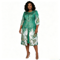 Nouvelle Arrivée - Ensemble Deux Pièces Grande Taille : Veste Longue et Robe pour Femme - Tenue de Cérémonie Africaine
