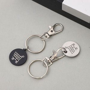 Porte-clés en métal personnalisé avec logo, moderne, plaqué argent, écologique, jeton de chariot de supermarché, jeton de chariot - Product Image 3