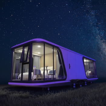 Modern Eco-friendly Modular Space Capsule Prefab Tiny Mobile Home Cabin Trending Mini Airship Pod Hotel Space Capsule House