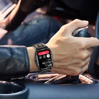 Montre connectée KT71 avec écran carré IPS, technologie Bluetooth, montre de sport d'extérieur, dotée d'un chronographe, d'un réveil, d'une batterie de 71 mAh et d'un bracelet en gel de silice