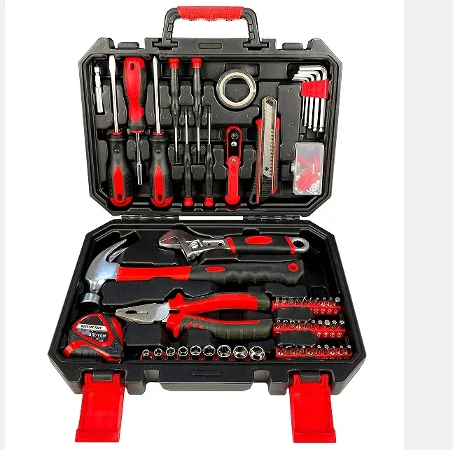 Kit de herramientas generales para el hogar, caja de plástico, 100 unidades