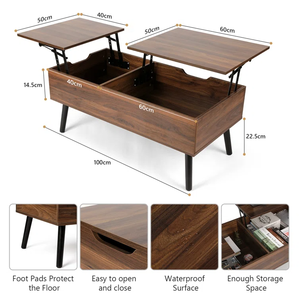 Muebles rústicos <span class=keywords><strong>Centro</strong></span> <span class=keywords><strong>de</strong></span> sala <span class=keywords><strong>de</strong></span> estar Altura ajustable Extensible Levantar la <span class=keywords><strong>mesa</strong></span> <span class=keywords><strong>de</strong></span> <span class=keywords><strong>centro</strong></span> <span class=keywords><strong>de</strong></span> madera superior con almacenamiento - Product Image 5