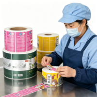 Étiquettes autocollantes personnalisées en rouleau, impression couleur, imperméables, pour aliments, collations, thé, cosmétiques, bouteilles
