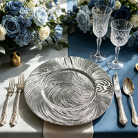 Assiette de Présentation Moderne en Plastique Doré à Motif Spirale, Écologique et Personnalisable – Idéale pour Fêtes, Mariages, Hôtels et Banquets – Meilleure Vente