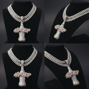 โรงงาน OEM ODM รับผลิตตามสั่ง เครื่องประดับฮิปฮอปแบบกำหนดเอง เงินแท้ 925 ประดับเพชรโมอิสซาไนต์ VVS1 ระดับพรีเมียม สร้อยคอจี้สำหรับผู้ชาย - Product Image 4