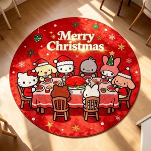Christmas Shaped <strong>Rug</strong> Fake Wool Soft Die-cut Irregular Anime <strong>Hello</strong> <strong>Kitty</strong> <strong>Rug</strong> Anti-slip Circle Holiday Decor <strong>Rug</strong> - Product Image 4