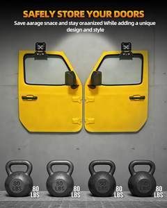 Support de rangement pour <span class=keywords><strong>Jeep</strong></span> Wrangler, crochet de fixation pour les modèles <span class=keywords><strong>Jeep</strong></span> Wrangler de 1956 à 2024, installation robuste, support de rangement de porte, ensemble de 4 pièces - Product Image 2