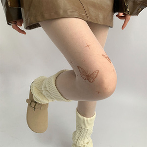 Butterfly Print Ultra Thin 5D Stockings Skin Colored Transparent Women's Fashion Tights - Product Image 3