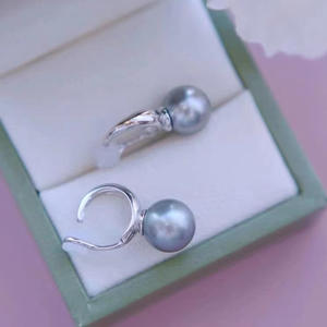 Pendientes de Plata S925 con Perlas DIY, Accesorio de Moda para Mujer, con Cuentas Redondas de 9-12 mm, Modelo 21812 - Product Image 3