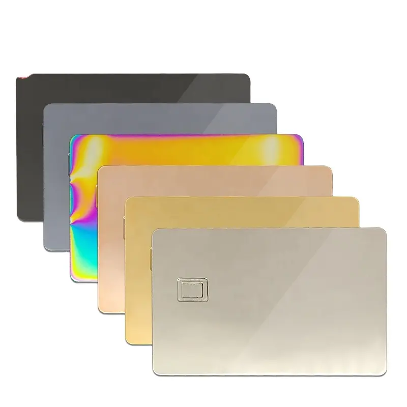 Carta di credito bancaria in metallo bianco con finitura a specchio personalizzata Premium con banda magnetica