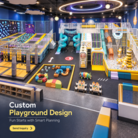 Équipement d'amusement intérieur personnalisé, aire de jeux multi-zones pour enfants, trampoline commercial, aire de jeux souple Ninja, centre FEC clé en main pour centre commercial