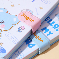 Carnet à couverture rigide 32K avec boucle magnétique, journal mignon motif ours, 132 feuilles quadrillées, plusieurs designs, cadeau scolaire pour enfants, papeterie en gros