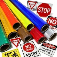 Panneau en vinyle réfléchissant jaune sur mesure, imprimable, pour travaux municipaux, matériau réfléchissant pour signalisation