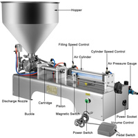 Machine de mélange de pâte liquide de remplissage de piston semi-automatique grande trémie pour l'emballage de sac pour l'application chimique de sauce chili et d'huile