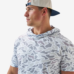 Camisetas <span class=keywords><strong>de</strong></span> Pesca con Capucha para Hombre, Personalizadas, Ligeras, Sublimadas, <span class=keywords><strong>de</strong></span> Secado Rápido, con Protección Solar UPF 50, <span class=keywords><strong>Manga</strong></span> <span class=keywords><strong>Corta</strong></span>, Camuflaje Blanco - Product Image 2