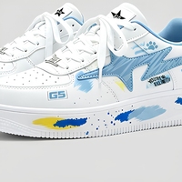 Baskets plateforme pour hommes en cuir PU, motif Graffiti Star Lightning, rehaussantes, décontractées, athlétiques, confortables et respirantes