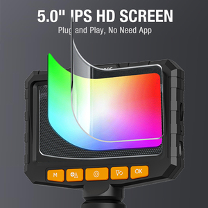 Caméra <span class=keywords><strong>endoscopique</strong></span> industrielle portable étanche IP67 avec écran IPS 5 pouces, tube rotatif bidirectionnel <span class=keywords><strong>pour</strong></span> tuyauterie automobile, grossissement numérique 2X - Product Image 3
