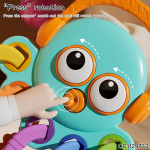 Baby Hand Guard Teether Food Grade <strong>Silicone</strong> Chew Montessori Sensory Rattle Toy for 0-6 6-12 Month Baby with Matching Shape Block - Product Image 5