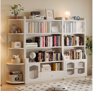 Estantería Clásica de Madera de Caucho con Puertas de Vidrio Changhong y Almacenamiento con Cajones 335 # - Product Image 2