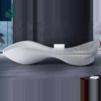 Comptoir d'accueil moderne et minimaliste en fibre de verre, de forme irrégulière, pour salon de beauté, hôtel et hall d'entreprise