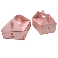 Caja de Regalo Premium de Cartón con Efecto de Estampado en Lámina Dorada, Empaque de Lujo de Alta Gama para Pasteles, Dulces y Pan con Asa