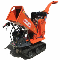 Broyeur à bois à essence 6,5 CV 420 CC sur chenilles pour usage en jardinage et en foresterie avec un diamètre de broyage maximal de 80 mm