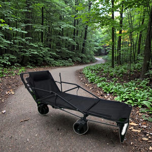 Draagbare roestvrijstalen vouwwagen met vier wielen voor buitengebruik, kamperen, picknicks en reizen, grote opbergcapaciteit. - Product Image 4