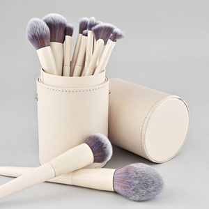 Juego De <span class=keywords><strong>Brochas</strong></span> De Maquillaje Beige Vegan Cruelty Free, 15 Uds., juego De <span class=keywords><strong>brochas</strong></span> De Maquillaje De lujo De alta calidad con etiqueta privada y logotipo personalizado - Product Image 4