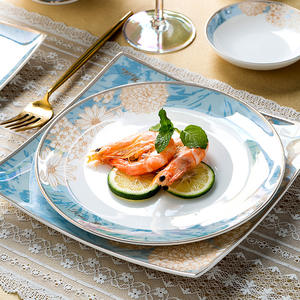 Services de vaisselle en porcelaine, céramique et porcelaine fine, style nordique de luxe, 60 pièces, coffret cadeau, kit de tasses minimaliste, motif végétal, vente en gros - Product Image 4