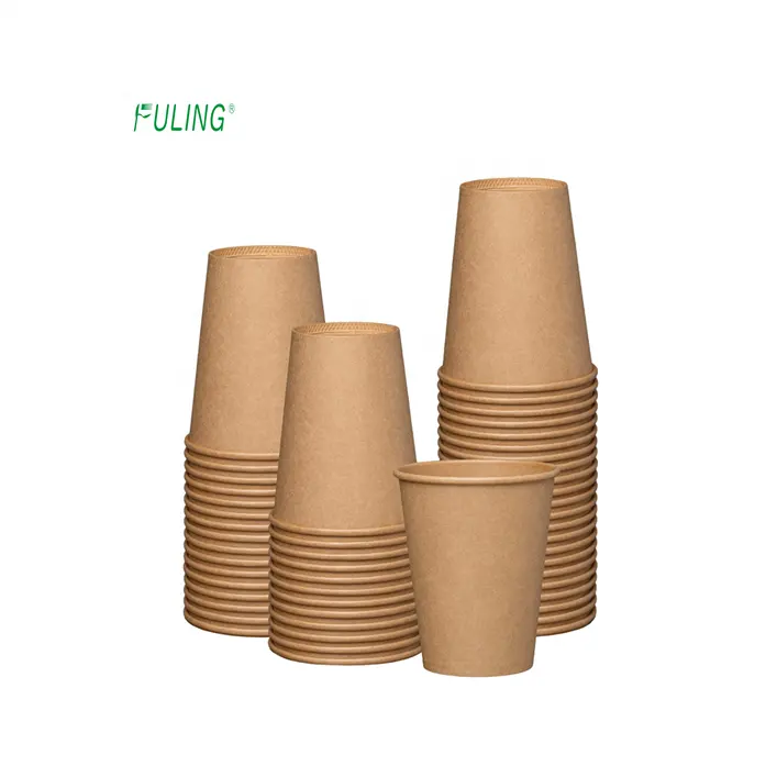 अनुकूलित क्राफ्ट पेपर कप vasos डे कैफे biodegradable डिस्पोजेबल विमान कागज कप