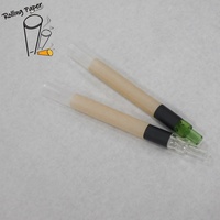 Autocollant personnalisé avec logo, papier de riz non blanchi 109MM98MM84MM, bande de papier à rouler pour fumer avec embout en verre pointu 8MM * 40MM
