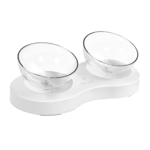 Antiderrapante Inclinação Estilo Gato Forma <span class=keywords><strong>Pet</strong></span> Double <span class=keywords><strong>Bowl</strong></span> Transparente <span class=keywords><strong>Pet</strong></span> Cat Alimentador <span class=keywords><strong>Pet</strong></span> Food Prato Bacia de água para gatos - Product Image 1