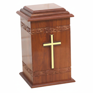 Venta al por mayor de urnas de cremación de madera hechas a mano de estilo moderno adulto hombre mujer funerario urnas decorativas - Product Image 1