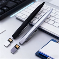 Flashdisk USB Bentuk Pulpen Logam Berkualitas Tinggi USB2.0 16GB 32GB Hadiah Mahasiswa Custom Garansi 1 Tahun Tanpa Enkripsi