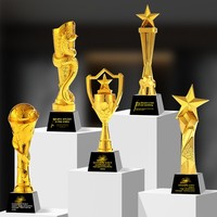 Trofeo de Resina con Forma de Pentagrama, Personalizable, Premio Creativo en Forma de Estrella con Grabado Gratuito para Ceremonias Anuales/Deportivas