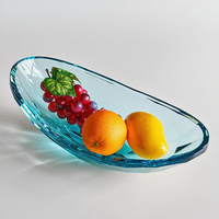 Handgemaakte luxe K9 kristallen ovale fruitschaal & bord, transparant, decoratie voor thuis, tafeldecoratie, hotel, bruiloften, serveerschaal