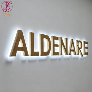 Lettres en bois rétroéclairées, enseignes lumineuses LED, signalétique personnalisée, lettres rétroéclairées en acier inoxydable, enseigne personnalisée pour entreprise - Product Image 1