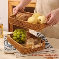 Panier à fruits en plastique tressé style rotin, style nordique, panier à pain, panier à mantou, panier de rangement pour salon et maison