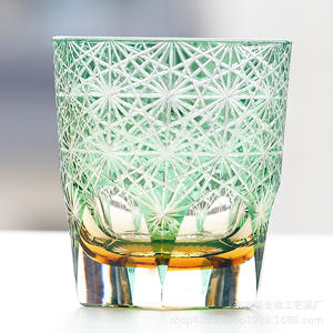 Verre à <span class=keywords><strong>whisky</strong></span> de luxe en cristal <span class=keywords><strong>japonais</strong></span> de 9 oz, fait main, sculpté à la main, de couleur bleu-vert, sans plomb, de qualité supérieure, idéal pour un cadeau - Product Image 2