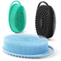 Brosse corporelle en silicone pour le bain et la douche avec boucle de suspension, brosse à dos à poils doux pour salle de bain et spa, vente en gros