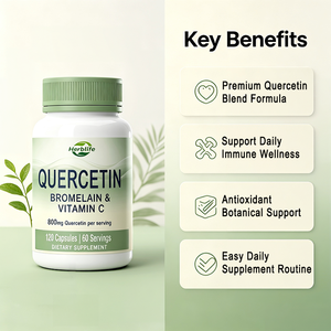 Cápsulas de Quercetina, Bromelina y Vitamina C, 800 mg por Porción, 120 Cápsulas Vegetales, Suplemento Dietético Antioxidante, OEM ODM - Product Image 3