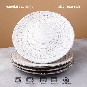 Modern Latest Custom-Made Japanese Striped Creative Relief Pasta <b>Retro</b> Hotel Sushi Western Steak Dessert Eco-Friendly Ceramic - Product Image 2