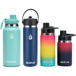 Botella de Agua de 16oz, 20oz, 32oz, 40oz, Botella de Agua Aislada de Acero Inoxidable, Botella Térmica con Tapa y Pajita - Product Image 1