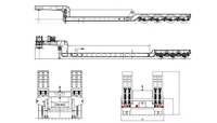 Semi-remorque surbaissée 6 essieux, 120 tonnes, pour le transport de machines lourdes, excavatrices et grues