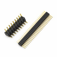 Conector de pines desmontable personalizado de 2.54 mm y conector de pines redondos de 2.54 mm de 2 filas para conectores de pines